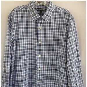 EXPRESS MENS PLAID BUTTON UP